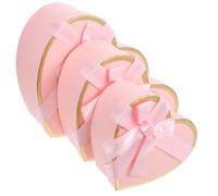 TOMETURE Boîte de Cœur en Carton Écologique, Taille Moyenne, Coffret Présent pour Saint-Valentin et Anniversaire, Rangement Rouge à Lèvres et Parfum, Set Rose