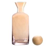 TOMETURE Bouilloire en Verre Résistant Chaleur 1,5 L Boule en Bois, Pichet Créatif pour Eau Froide et Jus, Réservoir D'eau D'été pour Réfrigérateur et Usage Domestique
