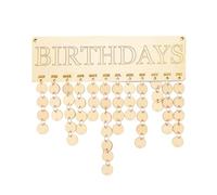 TOMETURE Calendrier Mural Perpétuel en Bois Naturel Rappel D'anniversaire, Plaque Suspendue Khaki, Système Facile, Décoration de Fête Disques Ronds en Bois