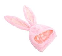 TOMETURE Capuche à Oreilles de Lapin en Peluche Courte Rose, Confortable à Porter Coton Pp, Accessoire Photo Amusant pour Fêtes à Thème et Déguisements