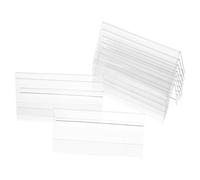 TOMETURE Chevalet Porte Nom Transparent en Pet Forme V, Lot de 10pcs Petit Porte-panneau Résistant pour Étiquettes Nominatives Table Lors D'événements et Réunions