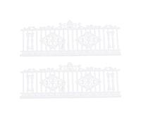 TOMETURE Clôture Miniature de Jardin en Plastique Blanc, Forme Réaliste et Finition Soignée, Bordure Extérieure pour Décor de Table Sable et Maison de Poupée