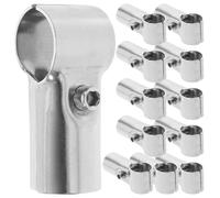 TOMETURE Collier de Serrage Inox en Acier Inoxydable Argenté, 12pcs, Pince en T pour L'extrémité du Rail de Clôture, Connecteur Tube Acier Inoxydable Résistant à Haute Température