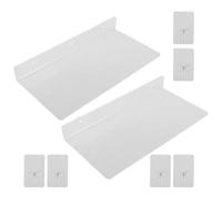 TOMETURE Étagères Murales Flottantes en Acrylique 30X15 CM, Lot de 2 Supports pour Jardinières Fixation Adhésive, Adaptées aux Fenêtres et Salle de Bain
