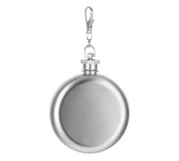 TOMETURE Flasque à Alcool en Acier Inoxydable 3oz Argentée, Petite Forme Facile à Transporter Porte-clés, Gourde de Poche pour Camping et Voyages