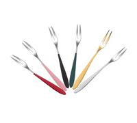 TOMETURE Fourchette à Escargot en Acier Inoxydable 304, Lot de 6 Fourchettes à Dessert pour Fruits et Gâteau, Ustensiles Cuisine Élégants et Solide