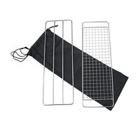 TOMETURE Grilles de Barbecue en Acier Inoxydable Noir Set de 3, Grille de Barbecue en Acier Inoxydable, Accessoires pour Barbecue, pour Poisson et Cou de Poulet, Camping