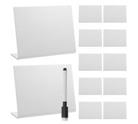 TOMETURE Lot de 12 mini tableaux d'affichage en acrylique pour mariage - Porte-cartes de table avec marqueur effaçable - Plaque nominative pour les invités - Numéro de table