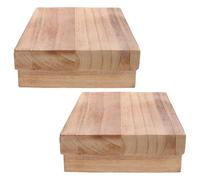 TOMETURE Lot de 2 repose-pieds en bois - Tabouret marchepied en bois pour personnes âgées avec lit haut - Repose-pieds ergonomique et robuste à placer sous un bureau, pour le travail, les repas ou