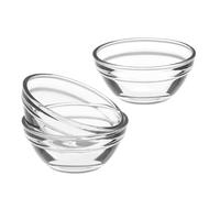TOMETURE Lot de 3 Bols à Pudding en Verre Rond, Légers et Empilables, Coupelles Décoratives pour Dessert ou Préparation Cuisine