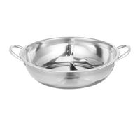 TOMETURE Marmite à Fondue Chinoise Compatible Induction en Acier Inoxydable 34 Cm, Casserole à Double Compartiment sans Couvercle pour Cuisson Shabu Shabu Maison et Restaurant