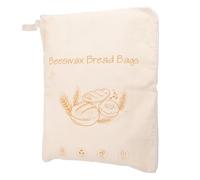 TOMETURE Paquet à Pain Réutilisable en Cire D’Abeille L, Ouverture en L | Tissu Coton Enduit, Doublure Naturelle, Fermeture Zippée, Format 42, 5x33, 3cm, Blanc, pour Maison et Vente