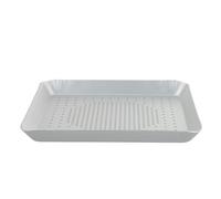 TOMETURE Poêle à Pizza Perforée Carrée en Alliage D'aluminium Argenté, Résistante la Corrosion Chimique et Inodore, pour Cuisson Réutilisable à Domicile