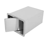 TOMETURE Poubelle Encastrée Design Moderne Argenté en Acier Inoxydable avec Couvercle Basculant Silencieux, Petite Poubelle de Table Élégante Cuisine et Espaces Compacts