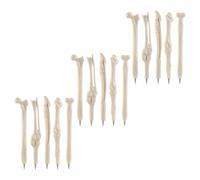 TOMETURE Stylos à Bille Forme Os Créatifs Beige 0,7mm Pack de 15 pour Rentrée Scolaire Écriture Fluide et Plastique Léger, Papeterie Halloween