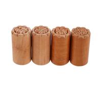 TOMETURE Tampons à Gâteaux et Poignées Confortables en Bois Motifs Clairs de Lune 4pcs pour Pâtisserie Maison et Décoration de Desserts Festifs