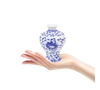 TOMETURE Vase en Céramique Bleue et Blanche Peint à la Main Style Chinois Traditionnel Vase Décoratif Floral Récipient à Fleurs Vintage Décoration Intérieure Élégante