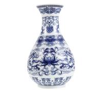 TOMETURE Vase Mural en céramique - Pot de Fleurs Suspendu Vintage en Porcelaine Bleue et Blanche - Demi-Vase Mural Rustique pour événements, pendaisons de crémaillère, fêtes saisonnières 13,6