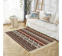 Tomifine Tapis Géométrique en Coton Tissé avec Pompons, Bohème Tapis de Couloir en Coton Lavable Vintage Style pour Cuisine, Salle de Bain, Chambre, Buanderie, Entrée (120 x 180 cm,Tapis c)