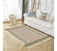 Tomifine Tapis Géométrique en Coton Tissé avec Pompons, Bohème Tapis de Couloir en Coton Lavable Vintage Style pour Cuisine, Salle de Bain, Chambre, Buanderie, Entrée (50 x 80 cm,Tapis g)