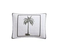 Tommy Bahama | Collection Palm Island | Taie d'oreiller - 100% Coton, Doux et Respirant avec Fermeture à enveloppe, prélavé pour Plus de Douceur, très Grand lit, Gris