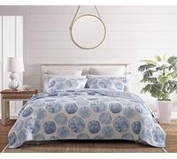 Tommy Bahama | Ocean Isle Collection | Quilt Set - 100% Cotton, Lightweight & Breathable Bedding, Pre-Washed for Added Softness, King, Blue