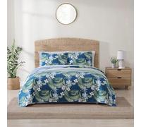 Tommy Bahama | Parure de lit 100 cm, réversible, légère et Respirante, prélavée pour Plus de Douceur, Coton, Bleu, très Grand lit