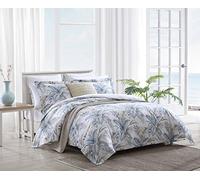 Tommy Bahama - Parure de lit Queen Size en Coton avec taies d'oreiller Assorties et Fermeture à Boutons, décoration d'intérieur Toutes Saisons (Bakers Bluff Blue, Queen)