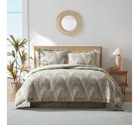 Tommy Bahama Raffia Palms Collection Parure de lit 100% Coton Ultra Doux avec taies Assorties et Cache-sommier Lavable en Machine Facile d'entretien Marron King Size