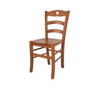 Tommychairs - Chaise cuisine CUORE, robuste structure en bois de hêtre peindré en couleur cerisier et assise en bois
