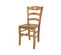 Tommychairs - Chaise cuisine CUORE, robuste structure en bois de hêtre peindré en couleur chêne et assise en bois