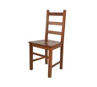 Tommychairs - Chaise cuisine RUSTICA, robuste structure en bois de hêtre peindré en couleur noyer clair et assise en bois