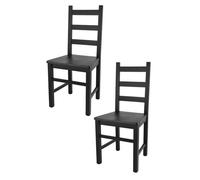 Tommychairs - Set 2 chaises RUSTICA avec robuste structure en bois de hêtre peindré en couleur aniline noir et assise en bois