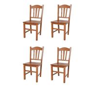Tommychairs - Set 4 chaises cuisine SILVANA, robuste structure en bois de hêtre peindré en couleur cerisier et assise en bois