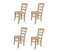Tommychairs - Set 4 chaises CUORE, structure en bois de hêtre poli, non traité, 100% naturel et assise en bois