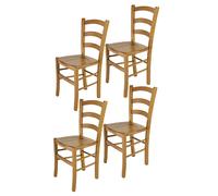 Tommychairs - Set 4 Chaises VENICE Structure et assise en hêtre peindré en chêne