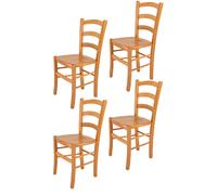 Tommychairs - Set 4 Chaises VENICE Structure et assise en hêtre peindré en miel