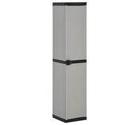 Tomostar Armoire de Rangement de Jardin, Armoire Haute à Outils Extérieur 3 étagères Gris/Noir 34x40x168cm