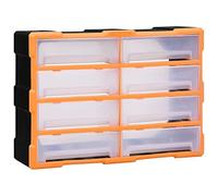 Tomostar Casier à Vis Plastique, Boîte à Outils Armoire à Outils Casier de Rangement Organisateur Multi-tiroirs avec 8 Grands tiroirs 52x16x37 cm