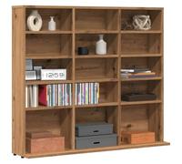 Tomostar Étagère Rangement CD/DVD, Meuble de Rangement CD et DVD Armoire à CD Étagère Bibliothèque chêne artisanal 100x23x89,5 cm bois d'ingénierie