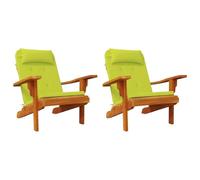 Tomostar Lot de 2 Coussins de Chaise Adirondack, Coussin de Rechange pour Fauteuil de Jardin Adirondack Vert Vif. 126 x 58 x 4,5 cm Tissu Oxford