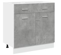 Tomostar Meuble Bas de Cuisine, Armoire de Cuisine Armoire de Plancher à tiroir Lyon Gris béton 80x46x81,5 cm