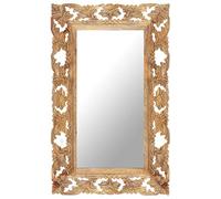 Tomostar Miroir Mural avec Cadre, Miroir Mural Décoratif sculpté à la Main Marron 80x50cm Bois de manguier Massif