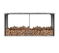 Tomostar Range Bûche Extérieur, Range Bois Étagère à Bûches Support pour Bois de Chauffage Abri de stockage à bois Acier galvanisé 330x92x153cm Anthracite