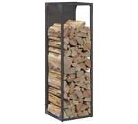 Tomostar Range Bûche Vertical, Range Bois Étagère à Bûches Support pour Bois de Cheminée Portant de bois chauffage noir 25x25x80 cm