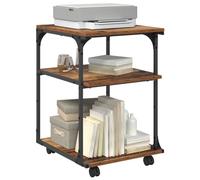 Tomostar Support d'Imprimante avec roulettes, Caisson de Bureau Support Imprimante Chariot Mobile Meuble Imprimante Bureau Bois Ancien 43 x 48 x 64 cm