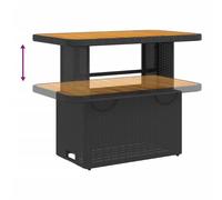 Tomostar Table Basse de Jardin Relevable, Table à Manger Salon Extèrieur Noir 90x55x71 cm résine tressée et Bois Acacia