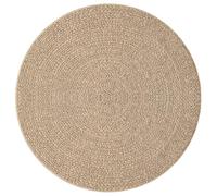 Tomostar Tapis Polypropylène Rond, Tapis Salon Balcon Aspect Jute ZIZUR Ø 200 cm intérieur et extérieur