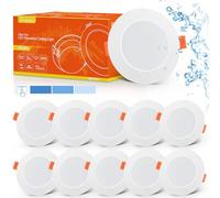 Tomosu Lot de 10 plafonniers LED encastrés à intensité variable, blanc froid 6000 K, IP44, plafonniers LED 5 W 450 lm, 220-240 V, coupe Φ78-85 mm, 24 mm, ultra fins pour salle de bain, cuisine, salon