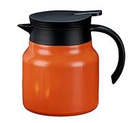 Tomotato 1L Théière Isotherme en Acier Inoxydable, Carafe Café Thermique avec Infuseur Amovible, Isolation Longue Durée pour Maison, Bureau ou Pique-Nique(Orange)